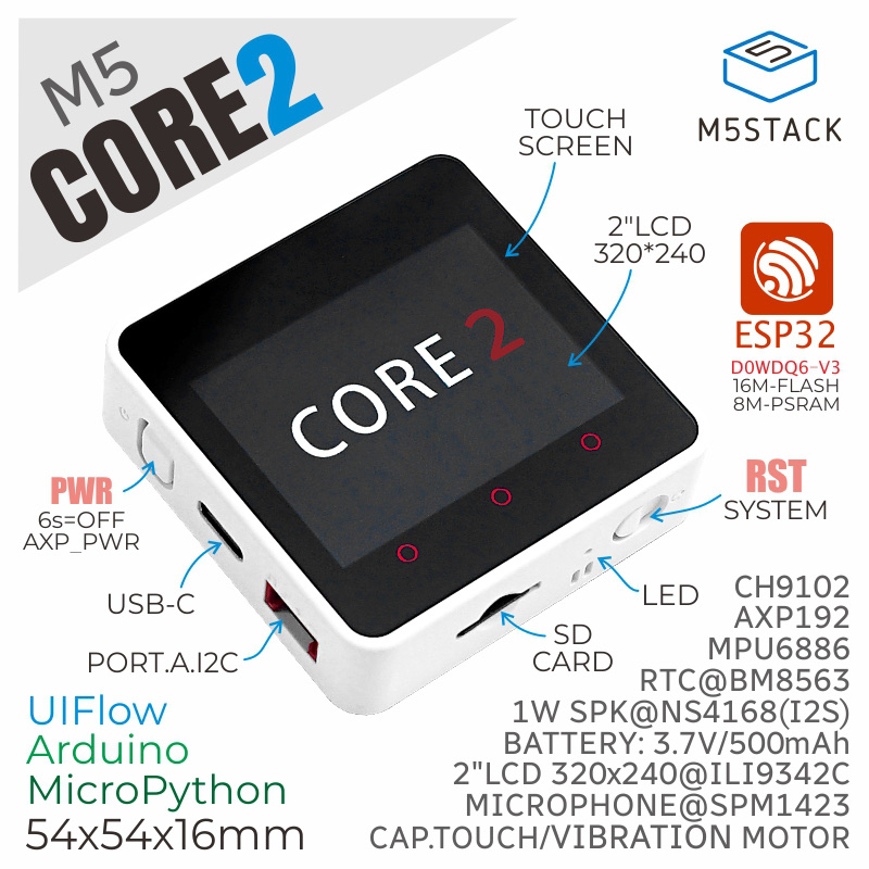 M5Stack Core2 — official product photo