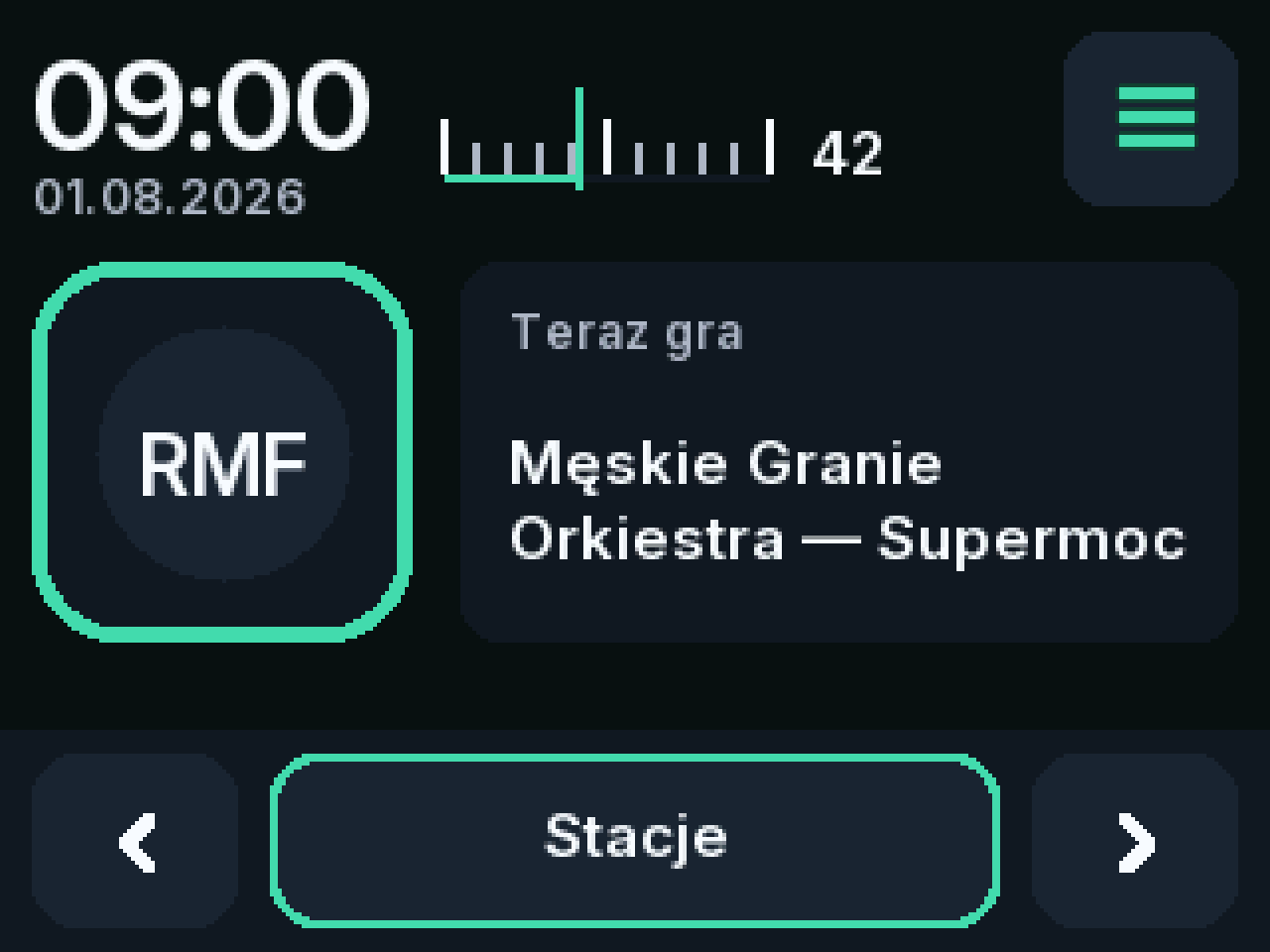 Ekran główny w 0.4.1 — narysowany tym samym kodem, który rysuje na kostce