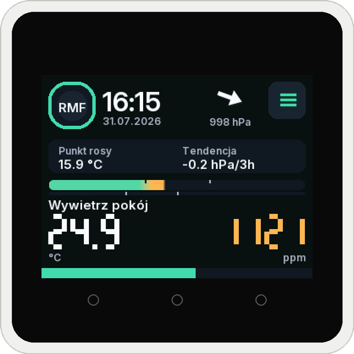The screen with both sensors