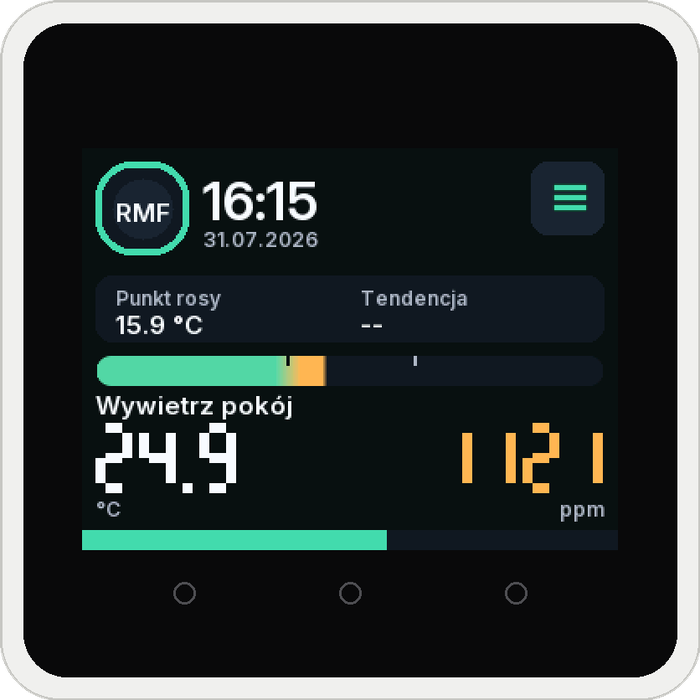 The air measurement screen