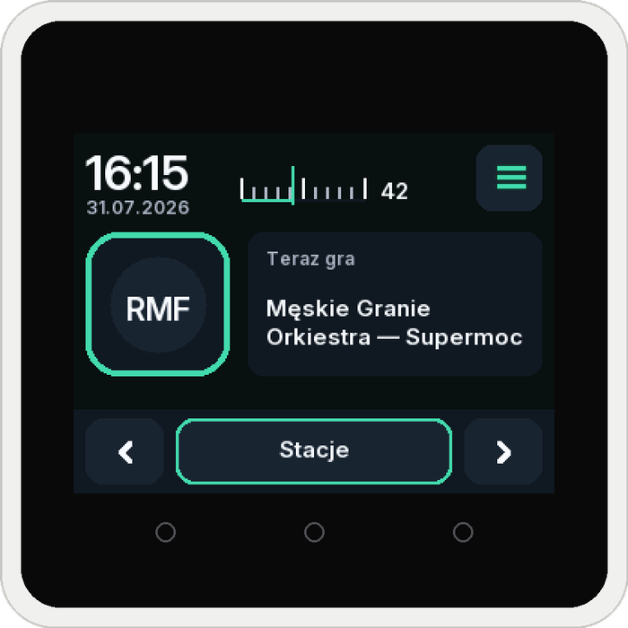 The radio screen