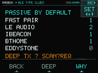 BLE clues explanation screen