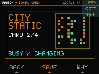 Signal Card — RADBOX screen