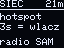 The same screen after three clicks: at the bottom the line radio SAM