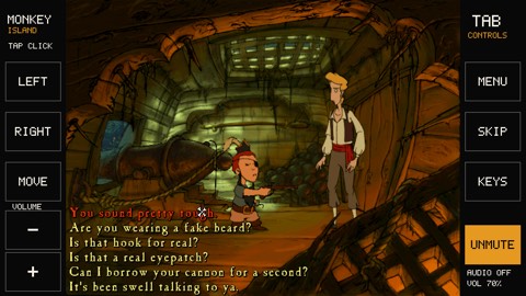The Curse of Monkey Island on the Tab5 screen
