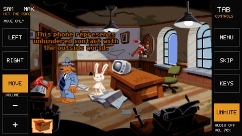 Sam & Max Hit the Road on the Tab5 screen